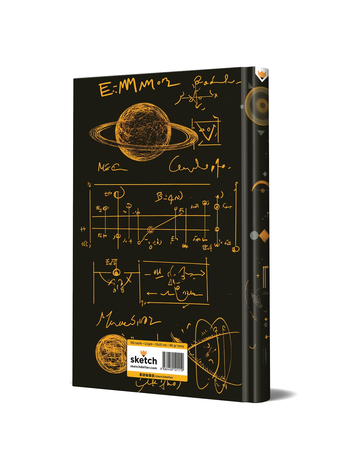Albert Einstein Tasarımlı Çizgili Not Defteri – 13x21 Cm Sert Kapak 192 Sayfa