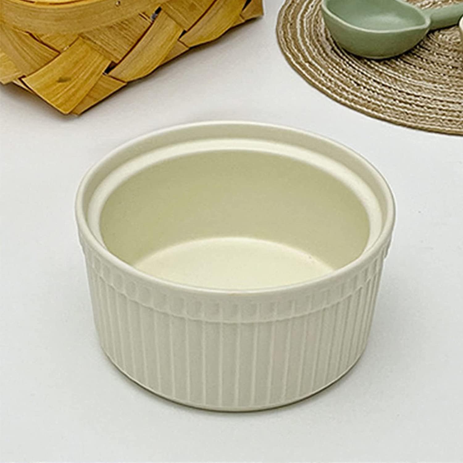 Bol à soupe, bol à riz, bol à déjeuner, ensemble de ramequins, 120 ml, ramequins à crème brûlée, plats à soufflé allant au four, ramequins à soufflé, ramequins for friteuse à air-rose-lot de 2 ( Color