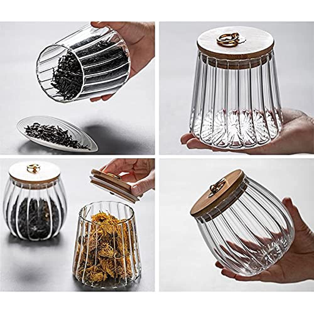 Barattoli per La Conservazione degli Alimenti in Vetro Borosilicato con Coperchio Ermetico per La Conservazione degli Alimenti - Cereali, caffè, Zucchero, Snack-Style 3