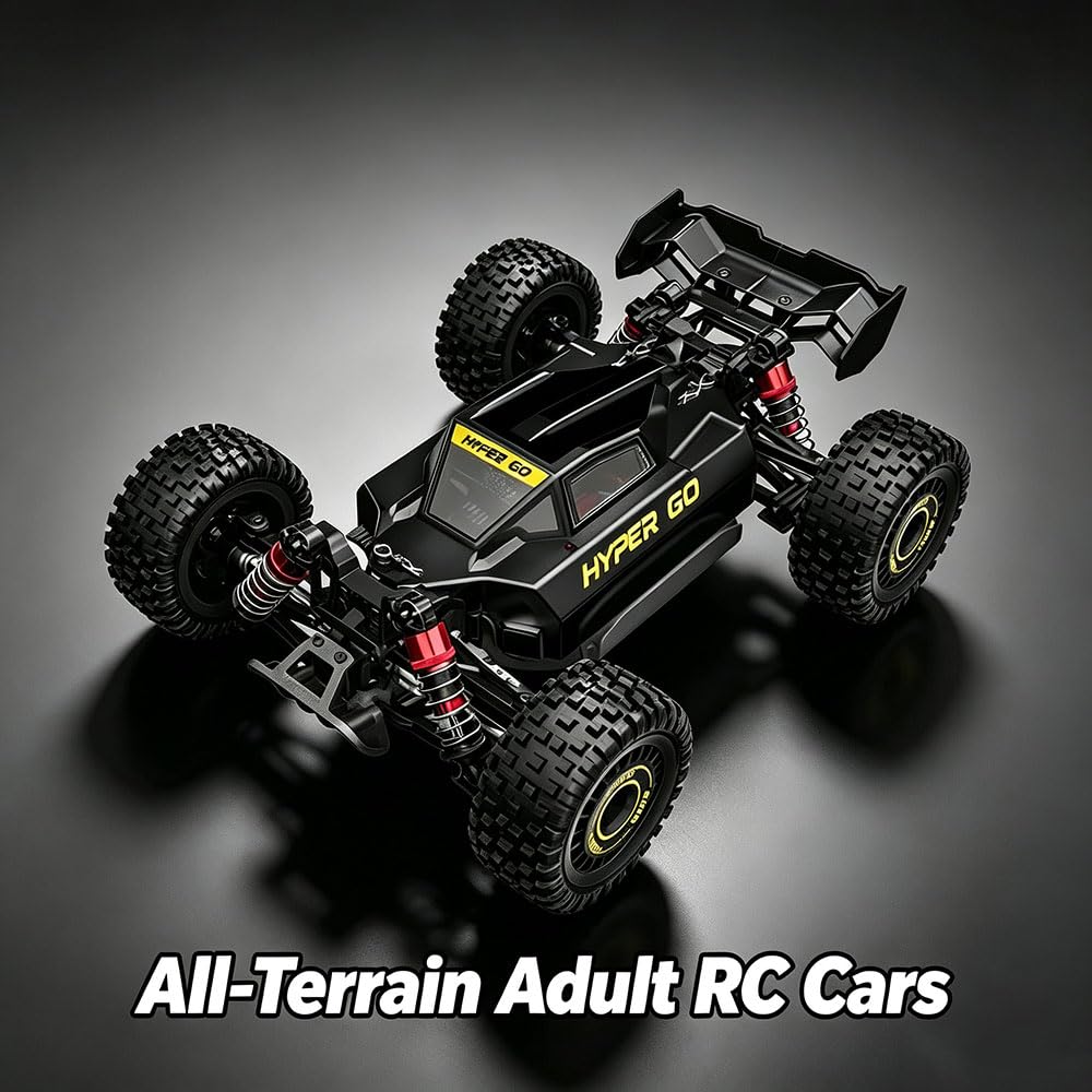 MJX 16213 - Auto telecomandata per adulti, 45 km/h, 1/16, senza spazzole, RC ad alta velocità, fuoristrada Drift, 4WD Off Road Race Buggy, 3 batterie, blu con doppio guscio, nero