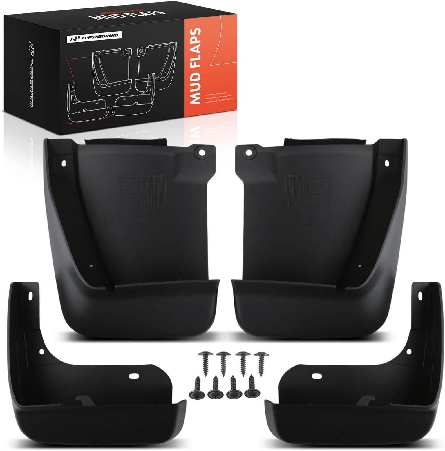 A-Premium Mud Flaps Compatible with Honda Accord 2003 2004 2005 2006 2007 Sedan, No Drilling Required Mud Guards with Hardware Accessories, Set of 4 Front and Rear