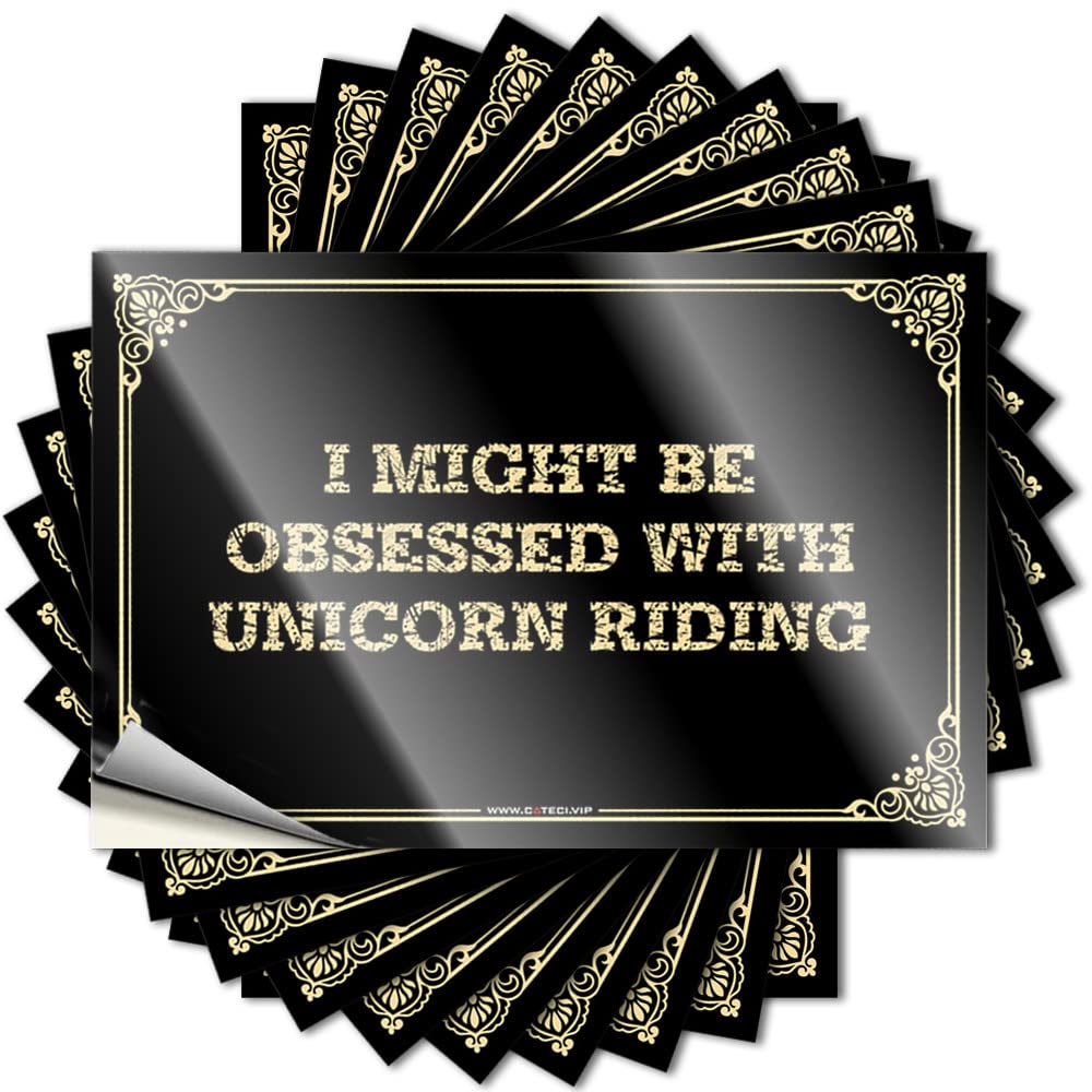 Teens Stuff Tumbler Quote - I Might Be Obsessed with Unicorn Riding Coffee Durable Sticker Easy Apply for Things Decor(6X9CM)