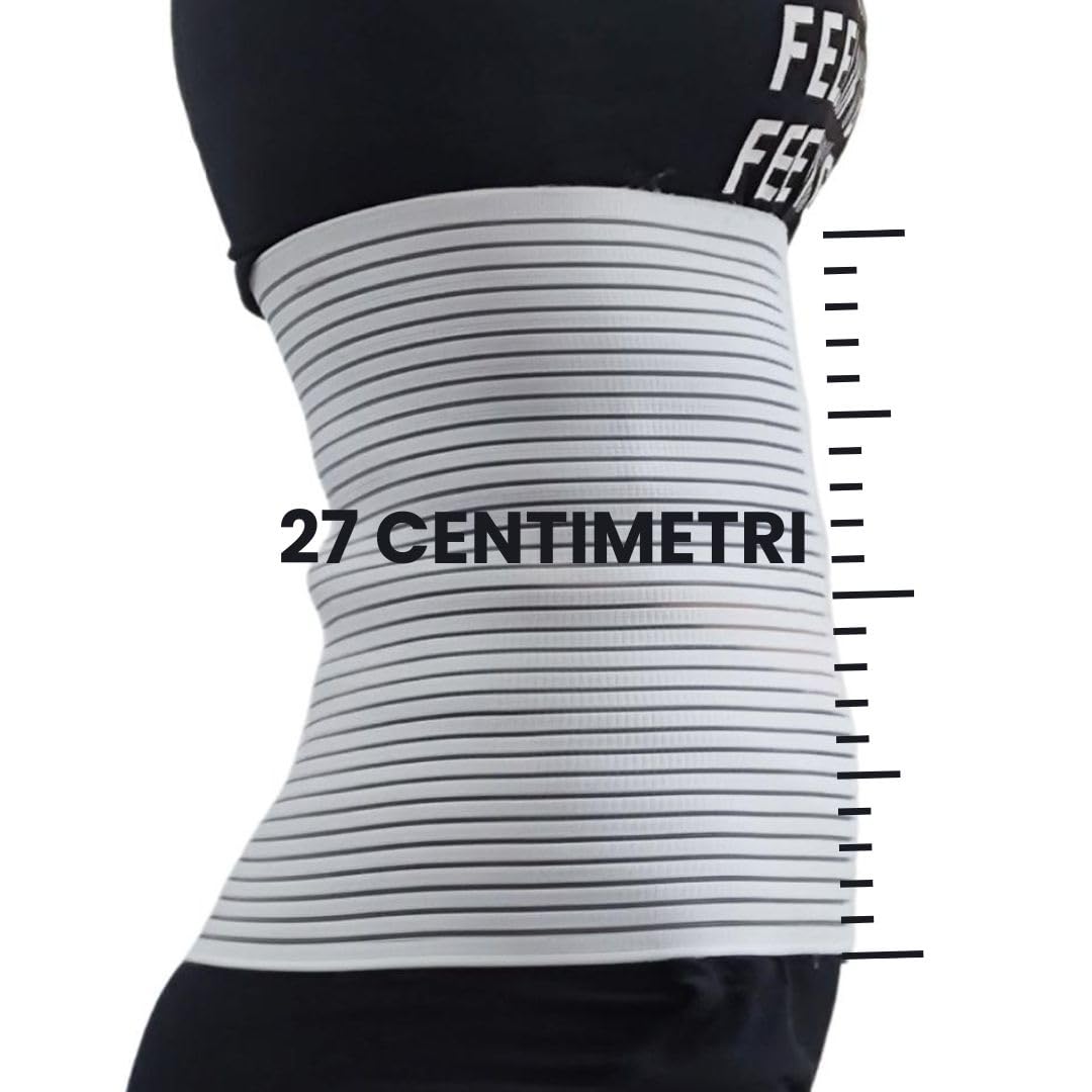 GYOUNG fascia addominale lombare bianca a strappo, guaina uomo donna contenitiva, panciera elastica post operatoria, contenimento ernia, pancera post parto, bustino