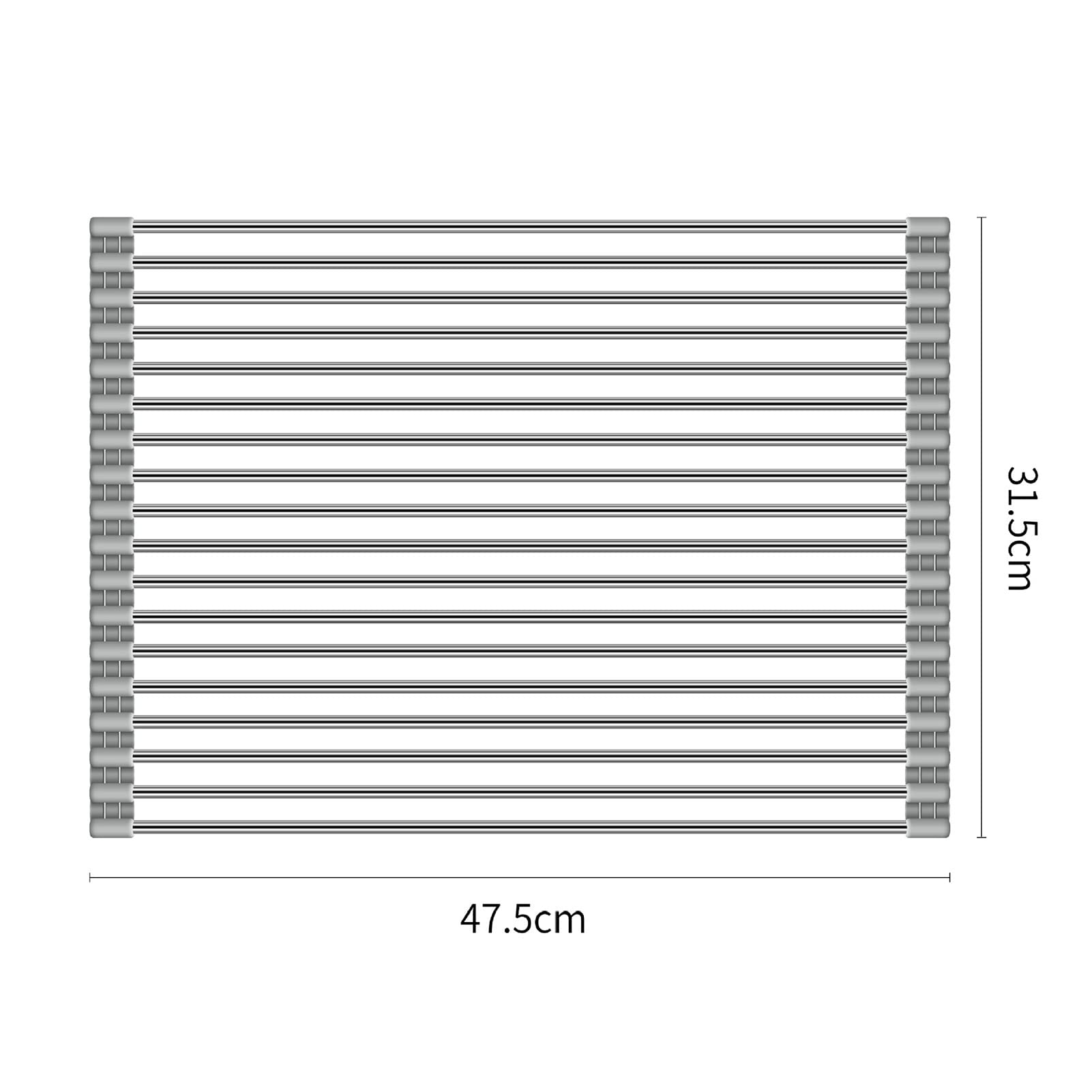 Scolapiatti pieghevole in silicone per lavello, per frutta e verdura, varie dimensioni, salvaspazio, 47,5 x 31,5 cm