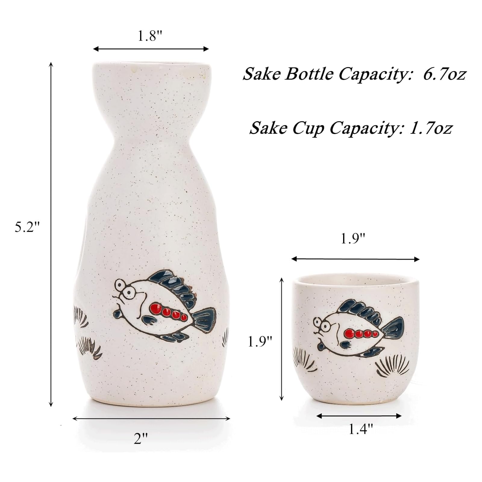 5er-Pack Keramik-Sake-Set, Porzellan-Sakebecher, Japanisches Sake-Set, traditionelles Sakebecher-Set für heißen oder kalten Sake