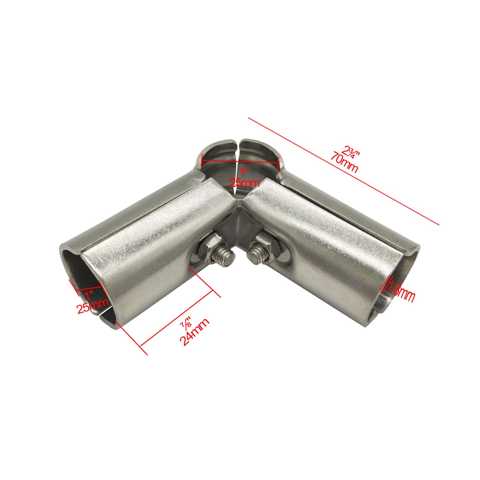 Eoere 90-Grad Rohrverbinder Set | Edelstahl 201, Für 25,4 Mm Rohre, 10 Sets Mit Schrauben