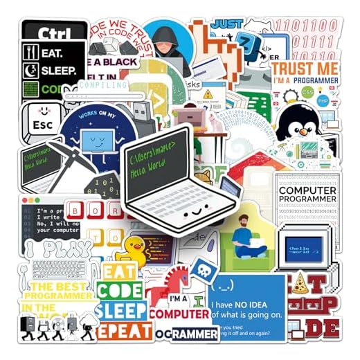 Programming Stickers,50Pcs Gifts for Developers Programmers Hackers Engineers, Program Stickers for Laptop Computer Water Bottles Luggage Vinyl Waterproof Decals