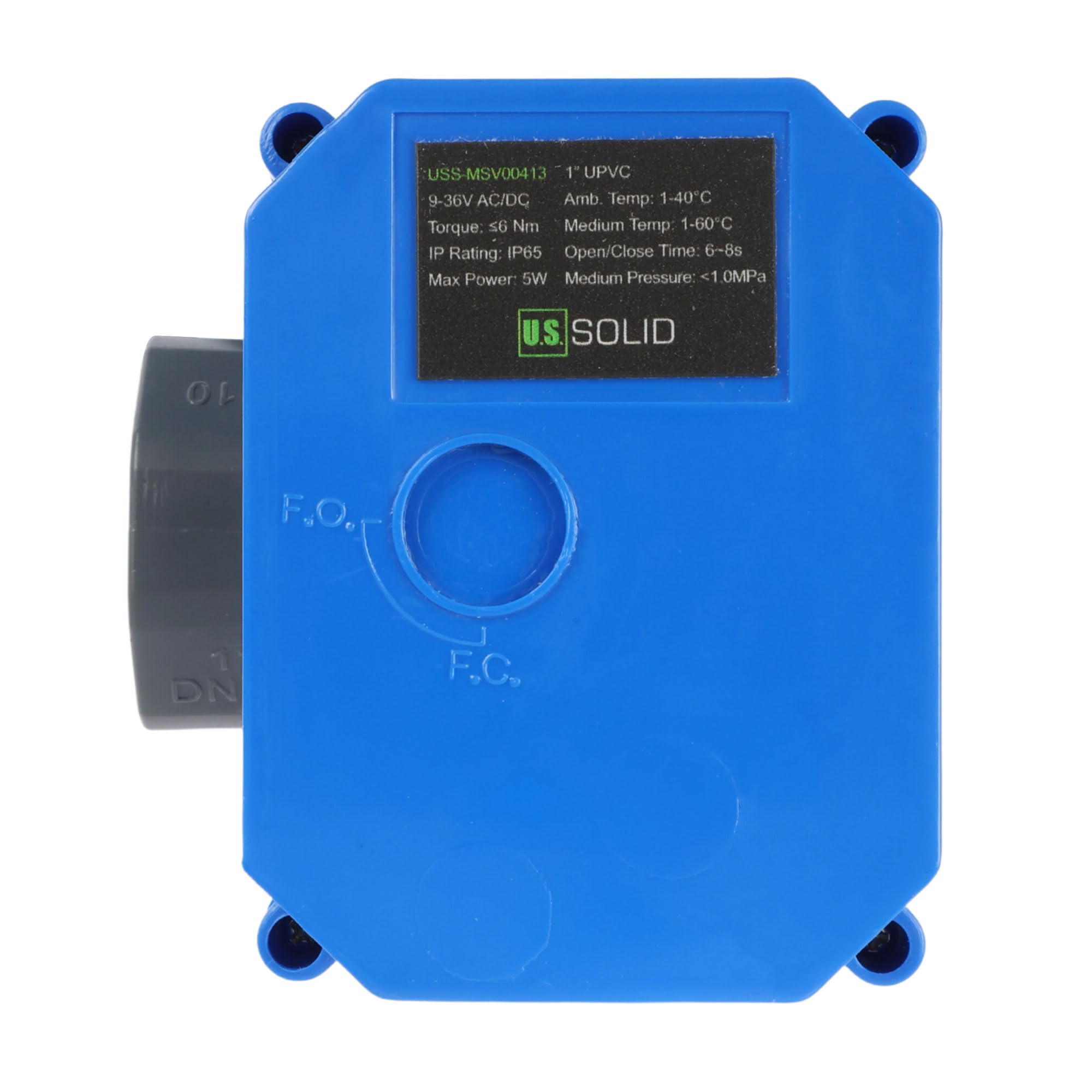 Valvola a sfera motorizzata in UPVC da 1" - Valvola a sfera elettrica in plastica con porta completa, ritorno automatico a 2 fili, 9-36 V AC/DC, normalmente chiusa