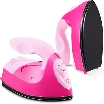 Honoson Mini Craft Iron with Charging Base Tiny,Pink, Light Pink