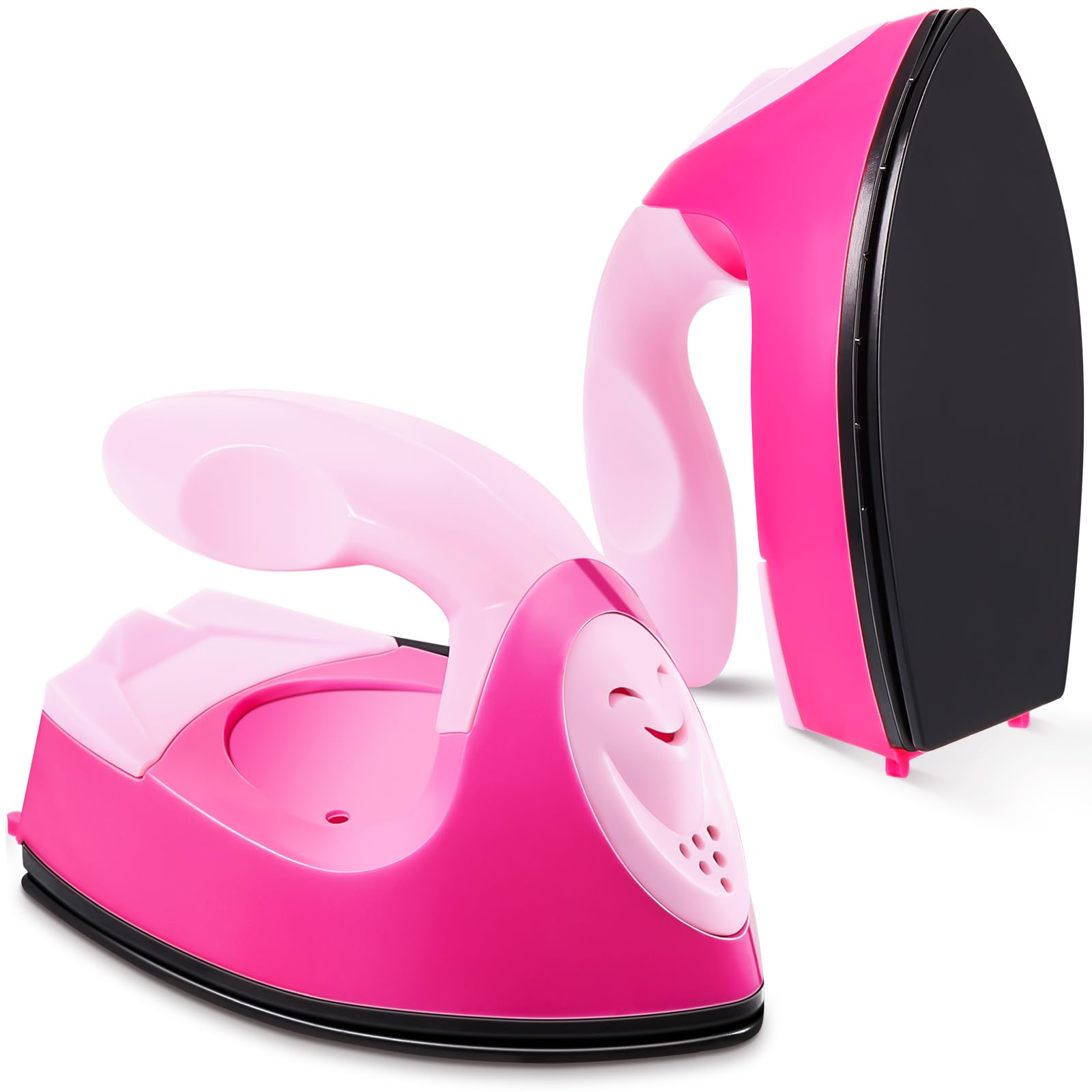 View 1 of [does not reach correct temperature] Honoson Mini Craft Iron with Charging Base - Pink, Light Pink
