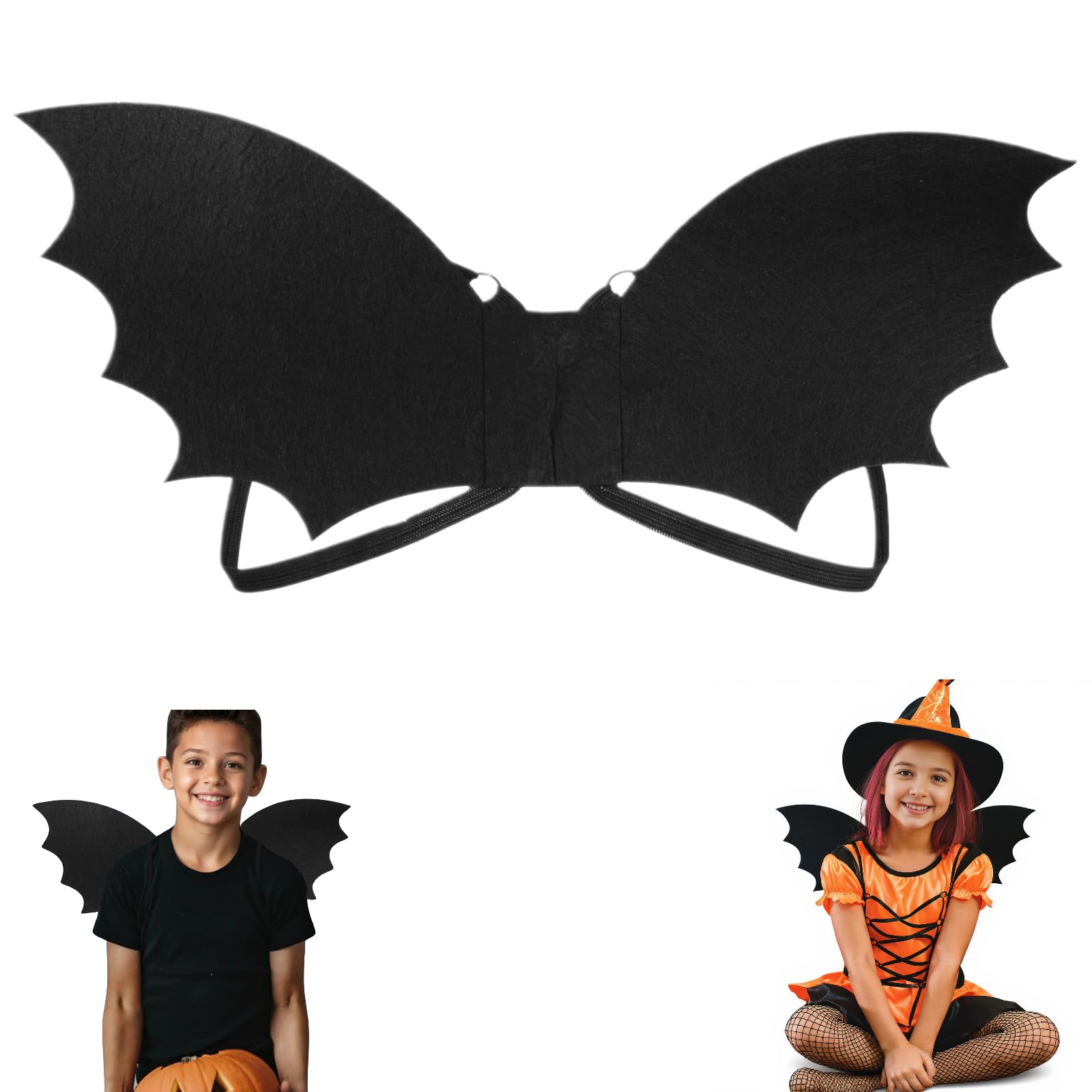 JOINPAYA Halloween Bat Wing Costume for Kids Adjustable Eva Lightweight Black Wings Performance Prop for Cosplay Parties Dress-up