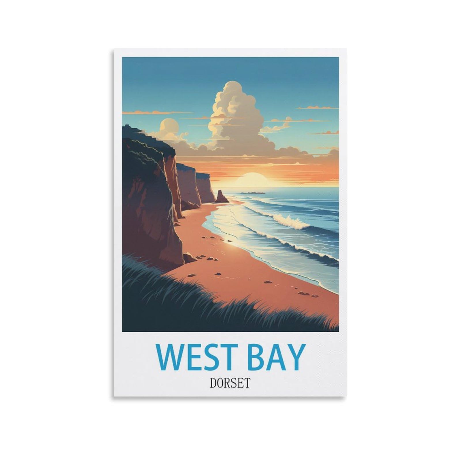 Ceyhno Unframe-Style West Bay Dorset Vintage Travel Poster 08X12inch(20X30cm) Canvas Art Poster And Wall Art Picture Print Modern Family Bedroom Decor