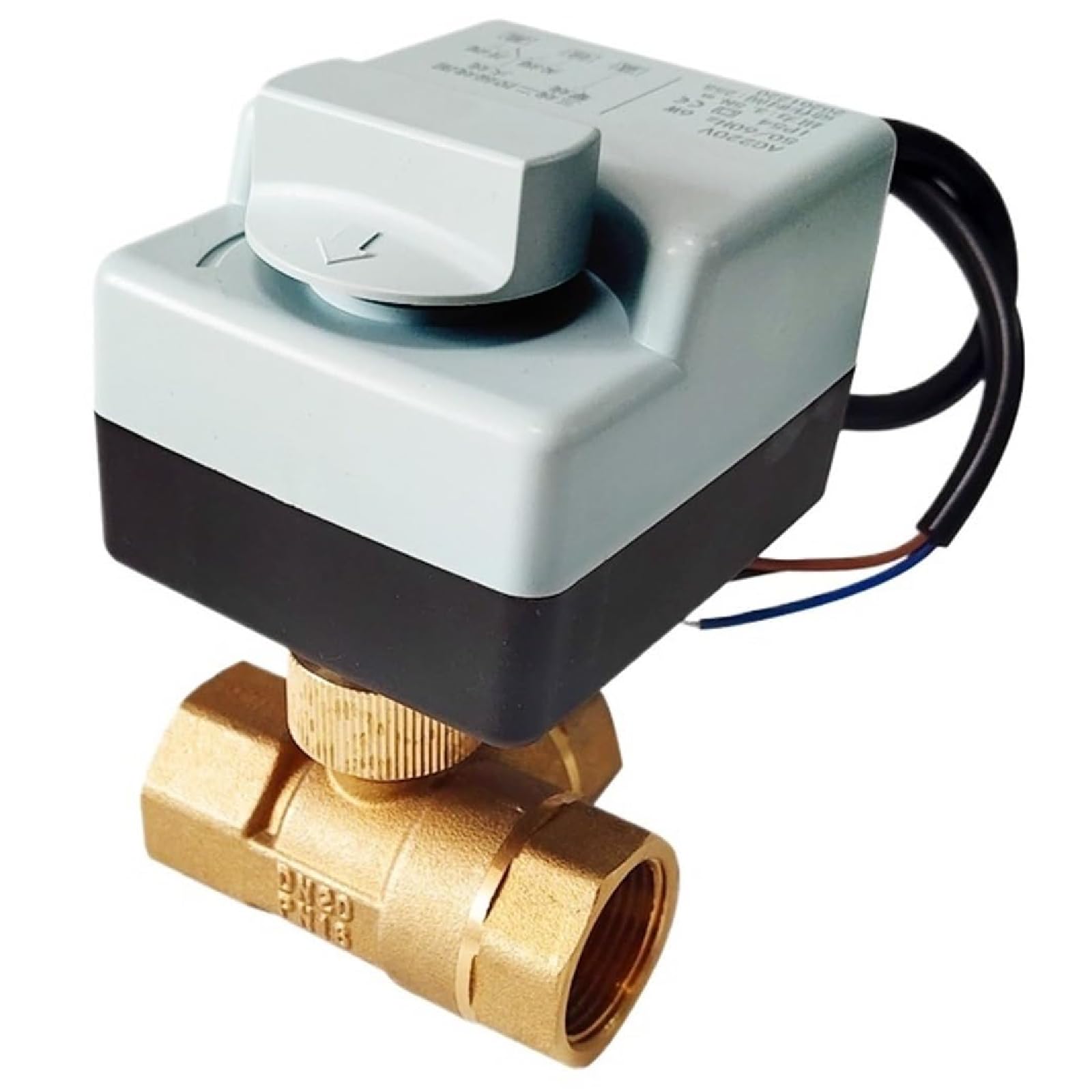 Válvula eléctrica de 3 vías DN20 de latón para sistemas de tratamiento de agua y riego