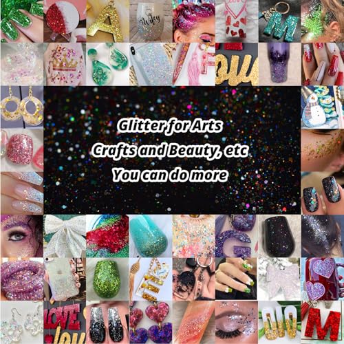 image for HTVRONT Holographic Chunky Glitter - 100g/3.53oz Peacock Blue Glitter 