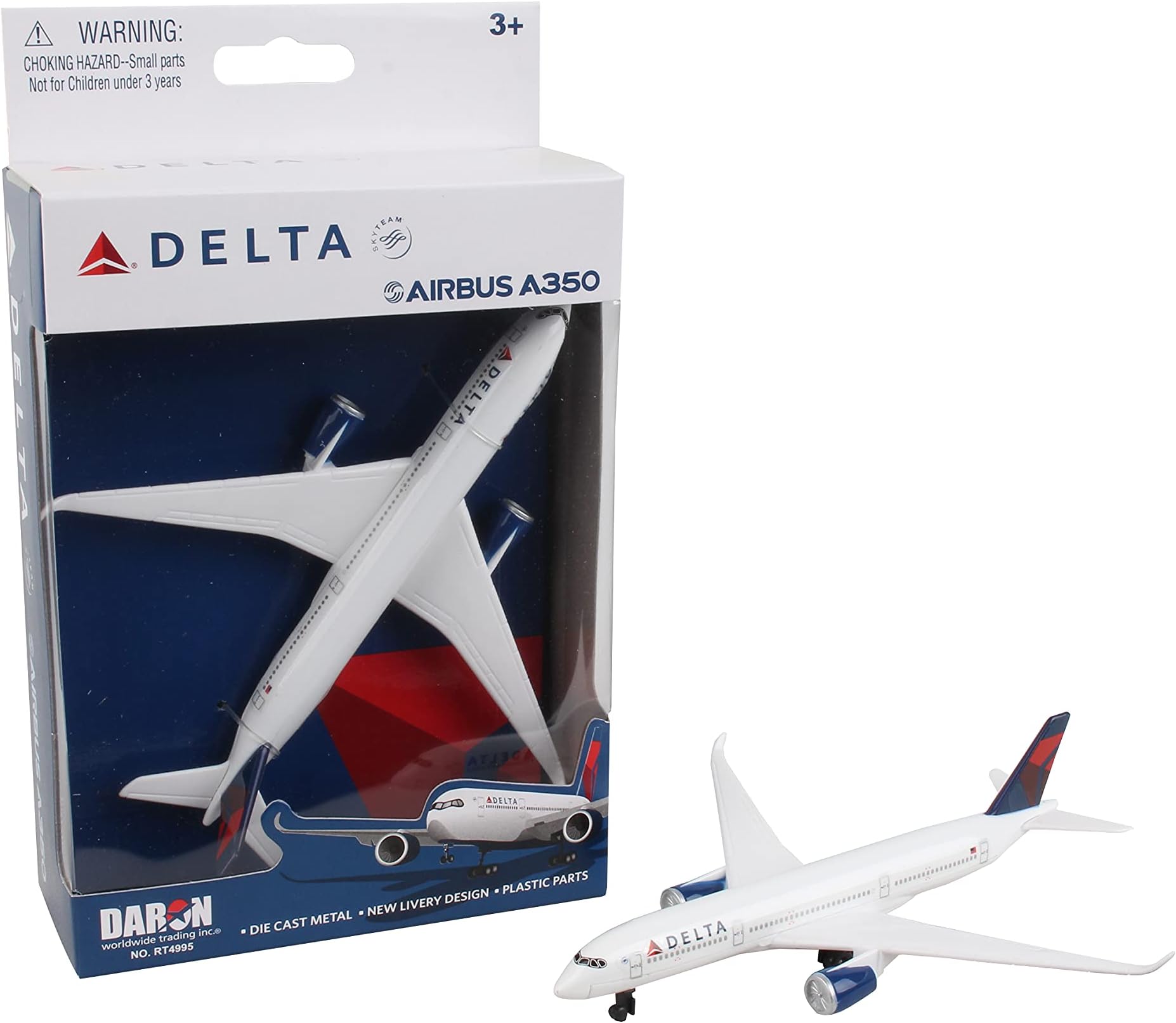 Toy Airplane – Delta Air Lines Airbus A350 – Die-Cast Metal Model Airplane Toy with Plastic Parts for Kids Ages 3+