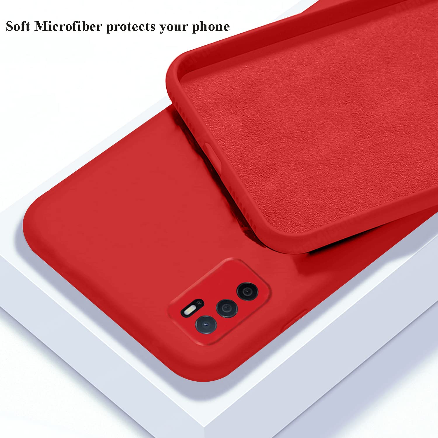 Custodia Morbida In Silicone Per OPPO A54s - Sottile, Opaca, Antimpronta, Colore Rosso