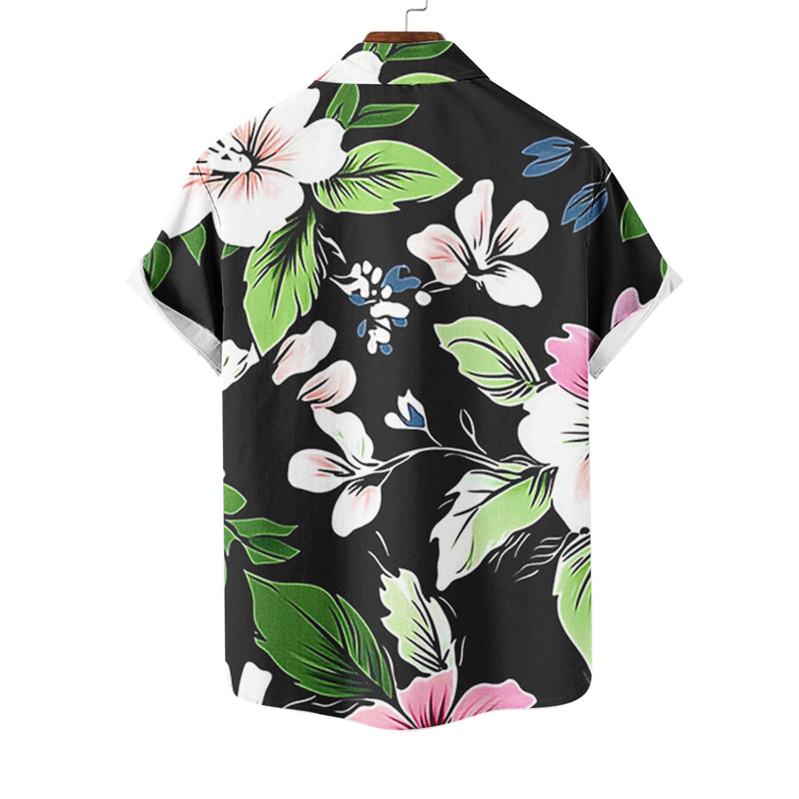 Men Summer Hawaiian Shirts Short Sleeve Casual Button Down Shirt Blouse Loose Lapel Fashion Print Graphic Tops