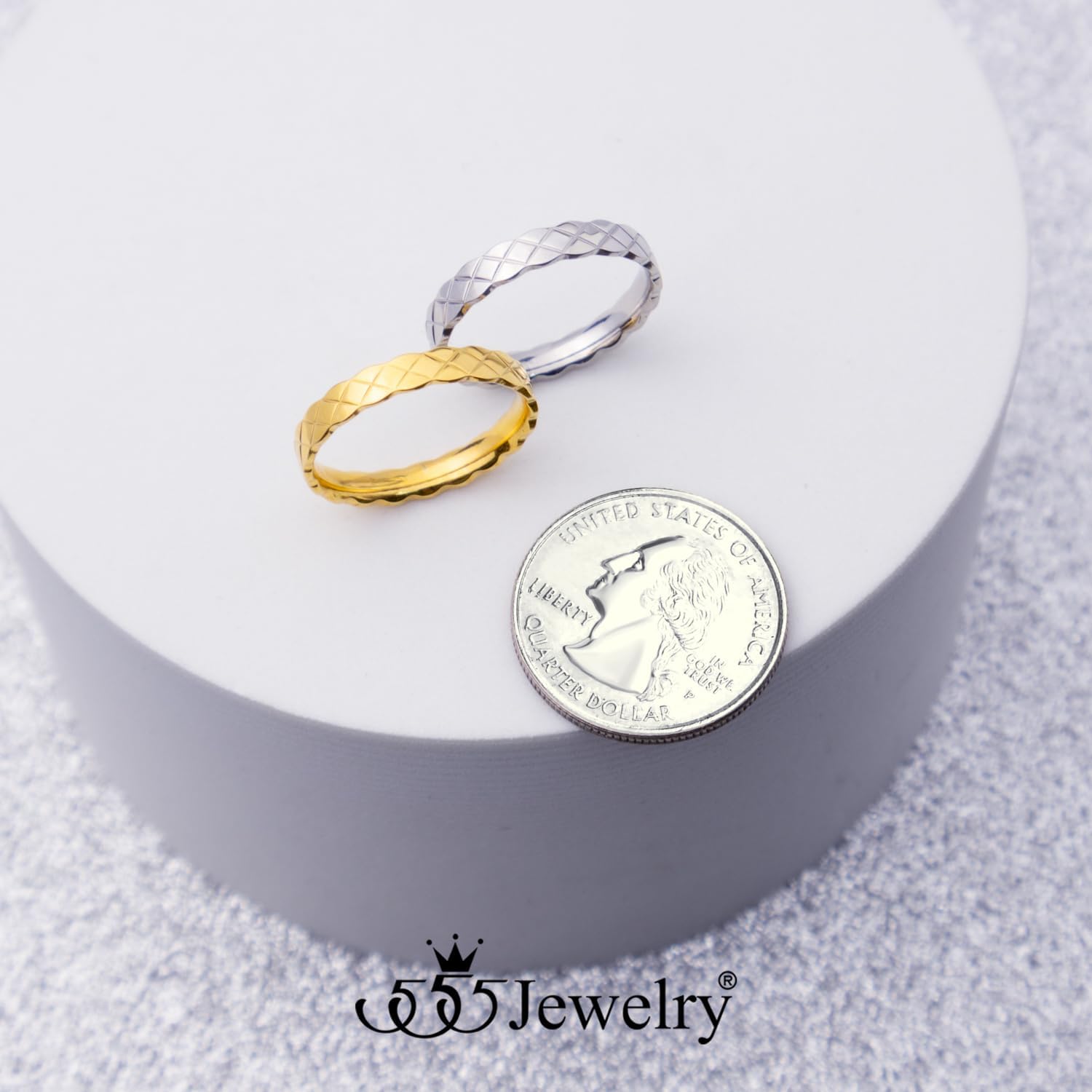 555Jewelry Stainless Steel Rings for Women Silver Gold Coco Crush Ring Wedding Bands for Women Stacking Rings Aesthetic Chunky Band Ring | US Size 6-8 - Image 5