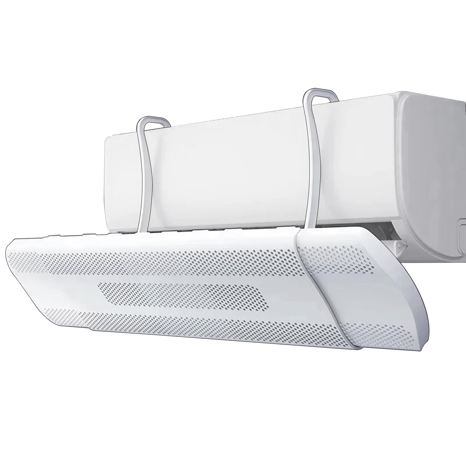 WUXTOKV Air Conditioner Deflector, Retractable Air Vent Deflector 22-38 inches, ABS Plastic, 2000+ Micro Holes, 180° Adjustable(White)