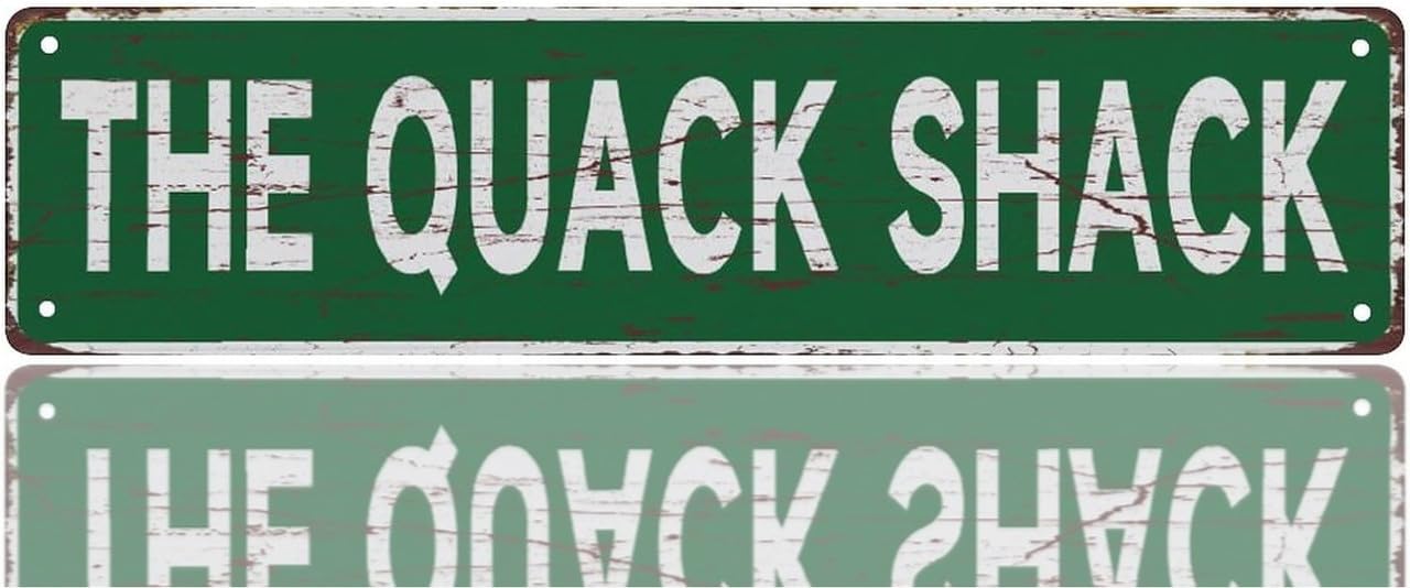 The Quack Shack Tin Sign,4x16 Inch Vintage Aluminum Sign Man Cave Bar Home Wall Decoration