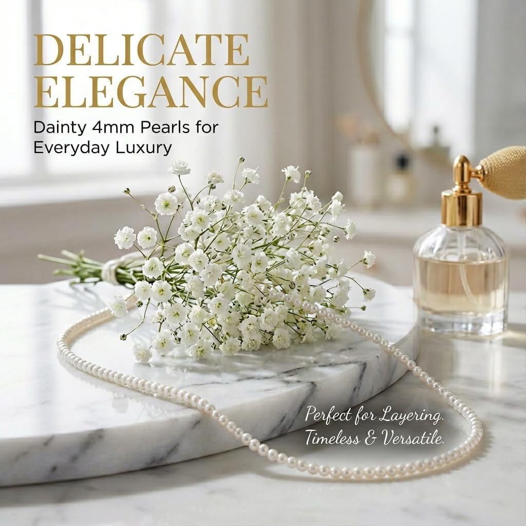 Freshwater Pearls Drop Necklace CZ Crystal Pearl Necklace Bride Pearls Diamond Necklaces Single Pearl Rhinestone Necklace for Women Jewelry Gift - Image 4