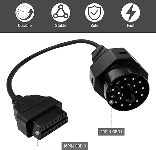 Miniatura 7 de HAIN - Adaptador de diagnóstico OBD compatible con conector OBD2 de 20 pines a 16 pines para BMW E36 E39 X5 Z3