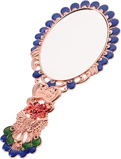 Beavorty Retro Vanity Mirror Vintage Decor Portable Mirror Travel Decor Pocket Mirror Makeup Mirror Retro Hand Mirror Vintage Hand Mirror Hand Mirror with Handle Portable Hand Mirror Girl