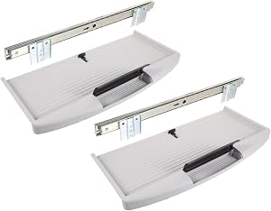 Kisangel 2 Sets Under Desk Keyboard Tray Sliding Hardware with Quick Setup Abs Material for Home and Shared