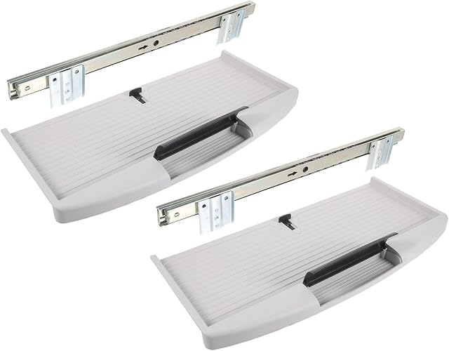 Kisangel 2 Sets Under Desk Keyboard Tray Sliding Hardware with Quick Setup Abs Material for Home and Shared
