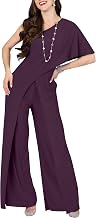 KOH KOH Womens 2025 One Off Shoulder Asymmetric Long Pant Jumpsuit Romper