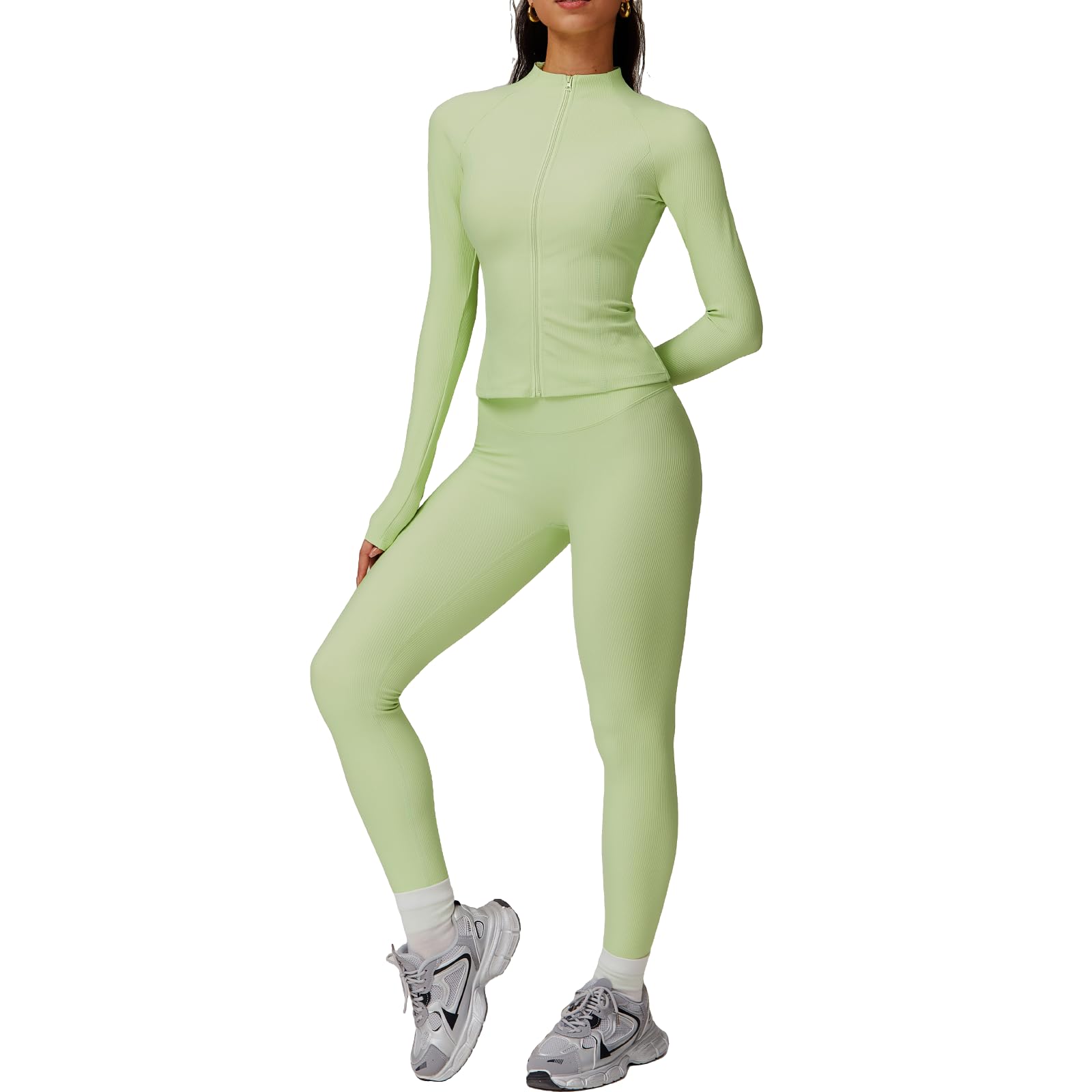 3-Piece Seamless Moisture-Wicking Workout Set for Women Fitness Yoga Sportswear Sportswear Athletic Activewear