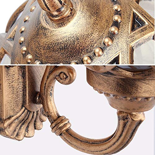 Applique murale extérieure rustique haut de gamme lanterne globe en bronze