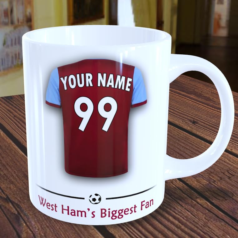 West Ham Personalised West Ham Cup for Football Supporters Fans Birthday Christmas