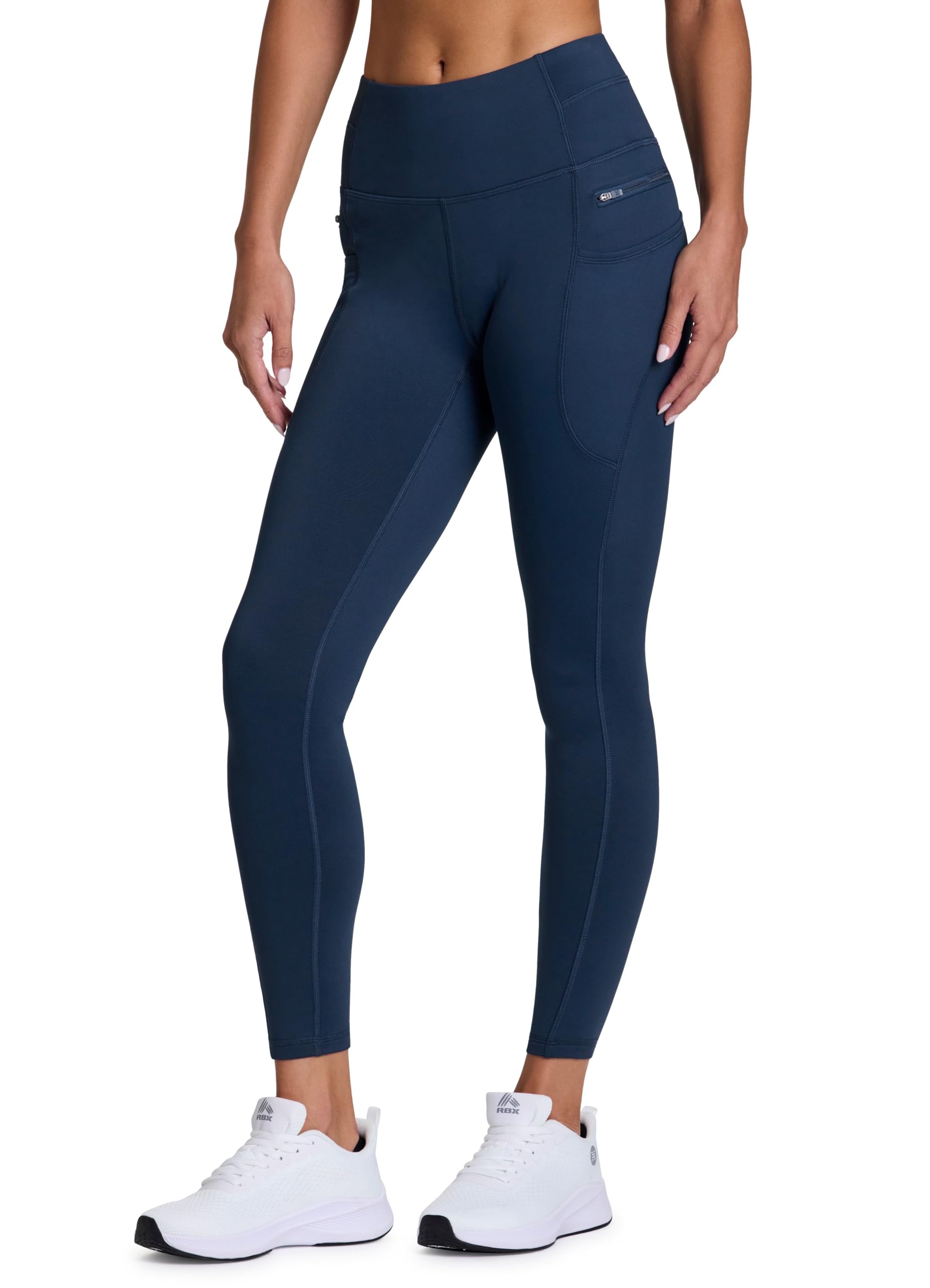 RBX Leggings foderati in pile per donna pantaloni da yoga con tasche pantaloni da palestra per il freddo Leggings a lunghezza intera per corsa yoga
