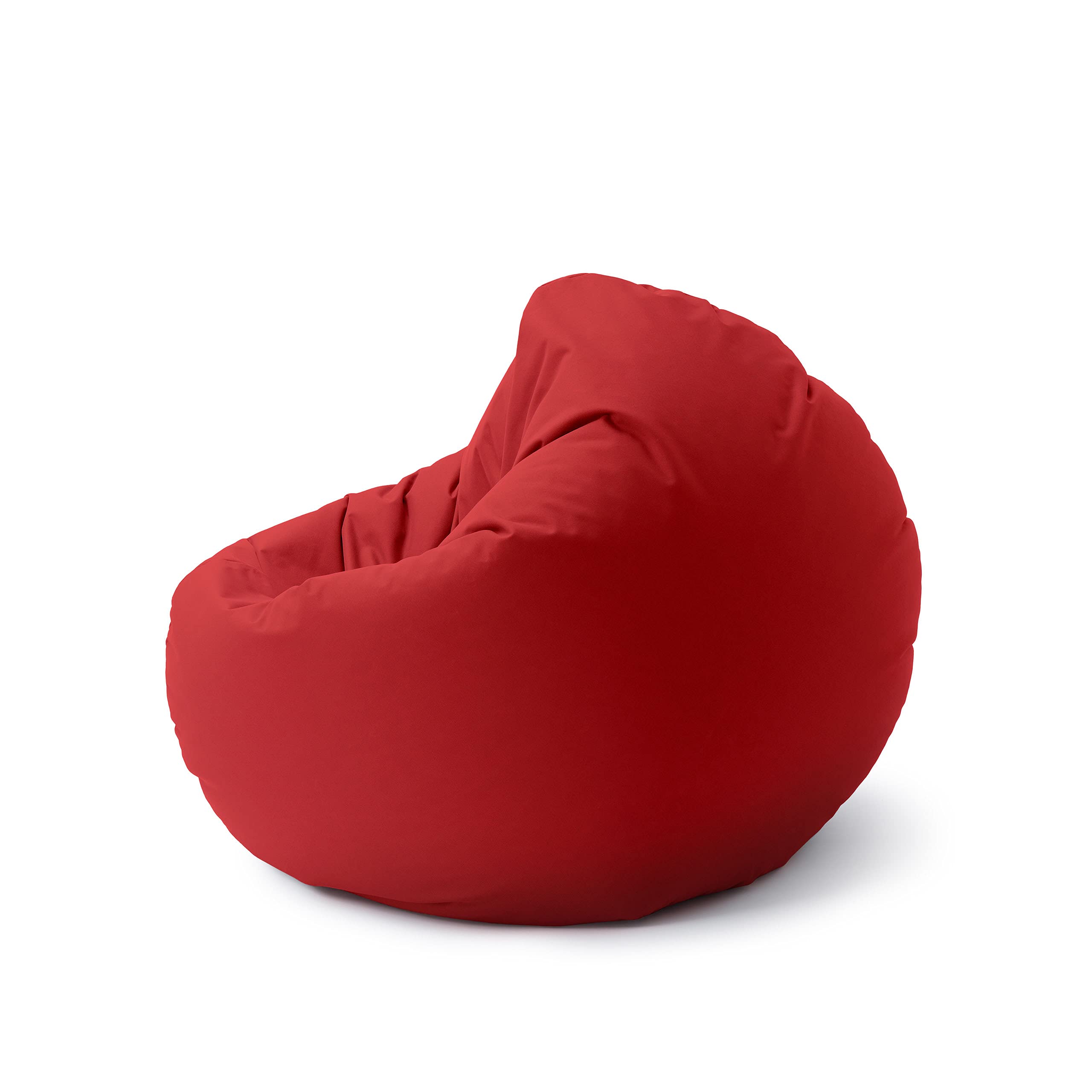 Lumaland Pouf pour Enfants & Adultes avec Fonction 2 en 1 pour s'asseoir & s'allonger | Ø 120x75 cm Fauteuil pour Salon, Extérieur & Intérieur | Facile d'entretien grâce à la Housse Amovible | Rouge