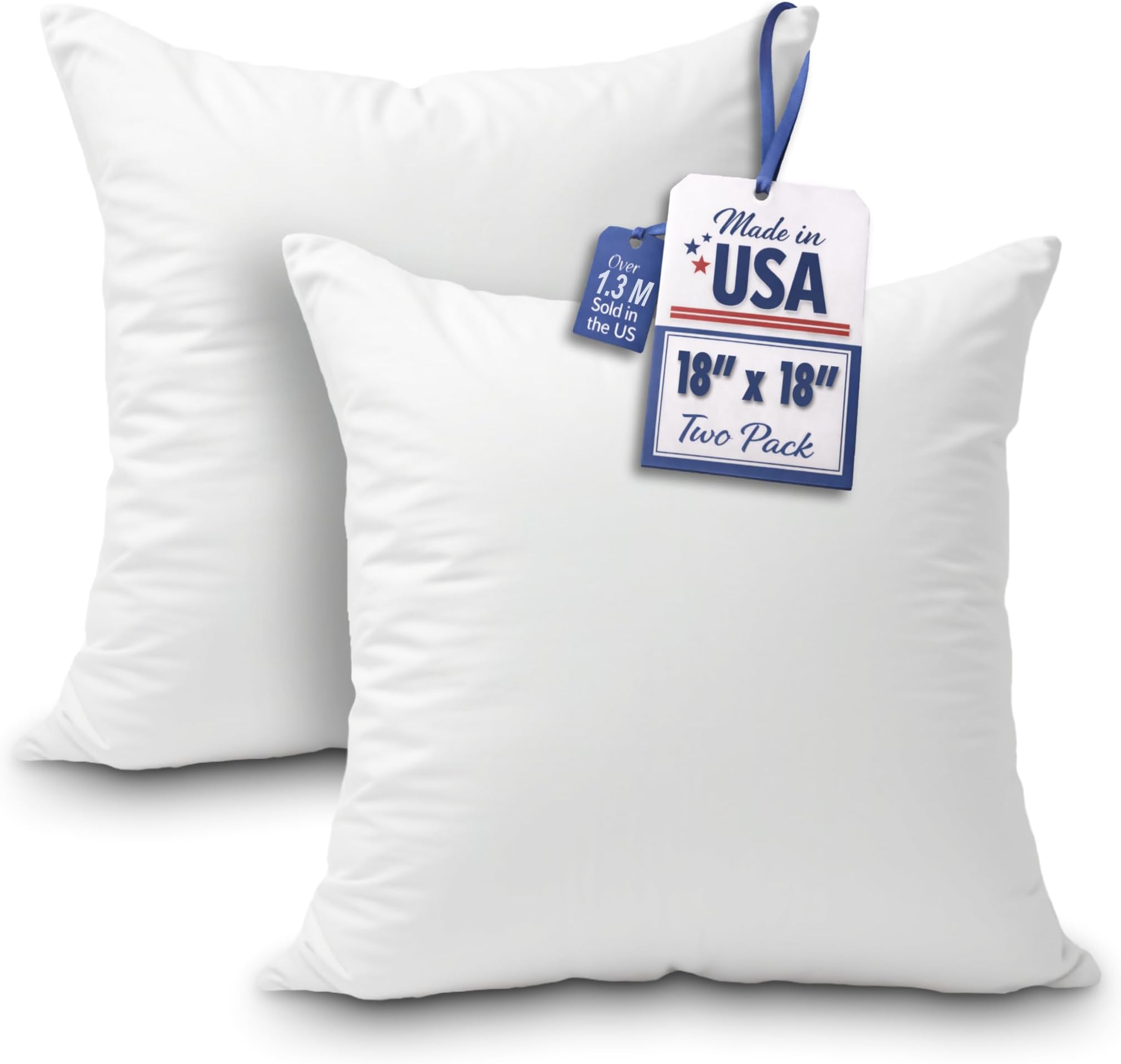 - Foamily Throw Pillow Insert 18x18 (Set of 2) Premium Decorative Pillows for Couch, Bed & Living Room, Soft Fluffy Throw Pillows for Couch, Pillow Inserts for Home Decor
