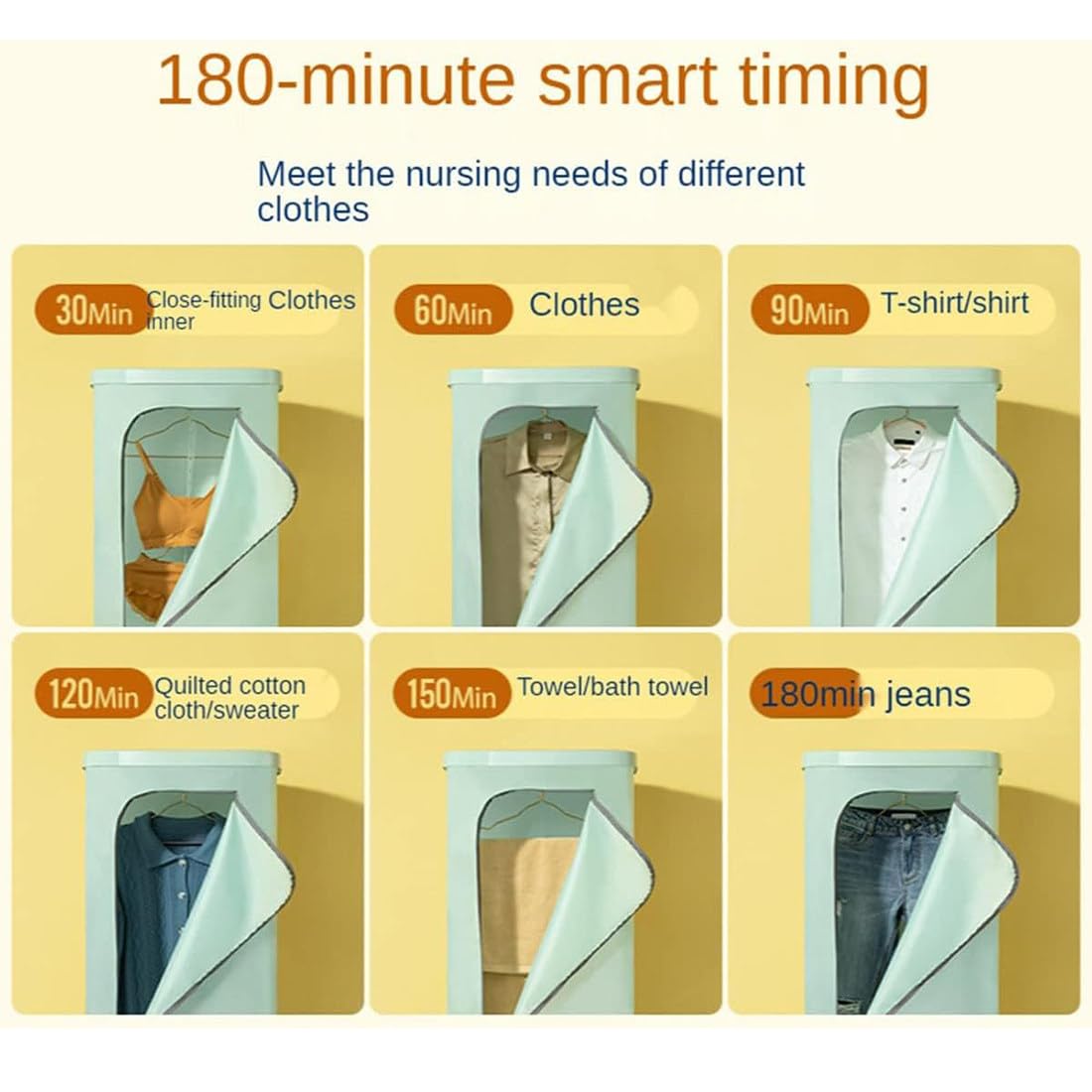 Przenośna suszarka do ubrań 800 W, automatyczny parownik, inteligentny timer, automatyczna pielęgnacja odzieży.