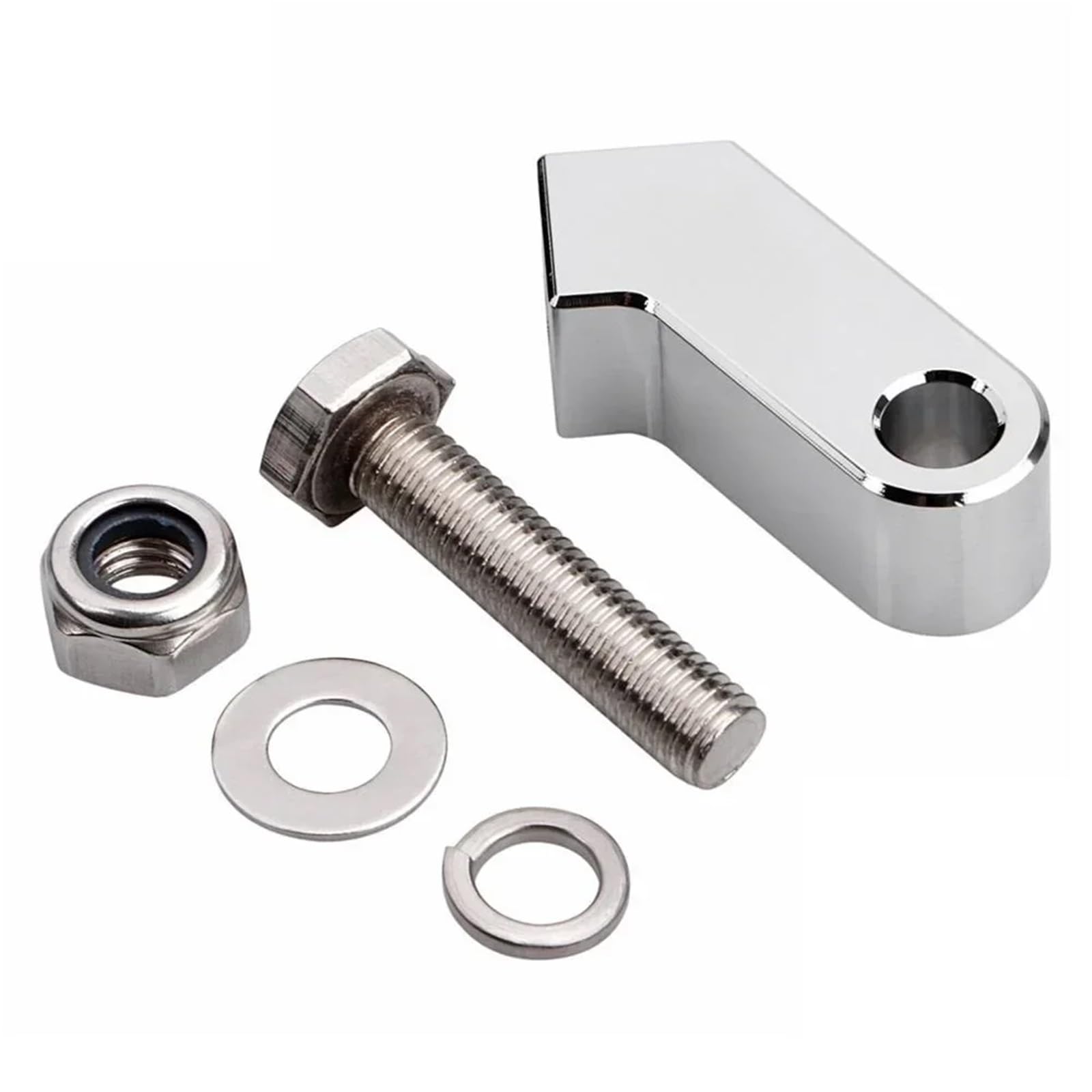 Ahusrwe Chrome Bracket Light Motorcycle Universal Headlight Extension Mount Block Bracket Fit For Harley Dyna Softail Breakout Fxdl Fxst Bobber(Chrome)