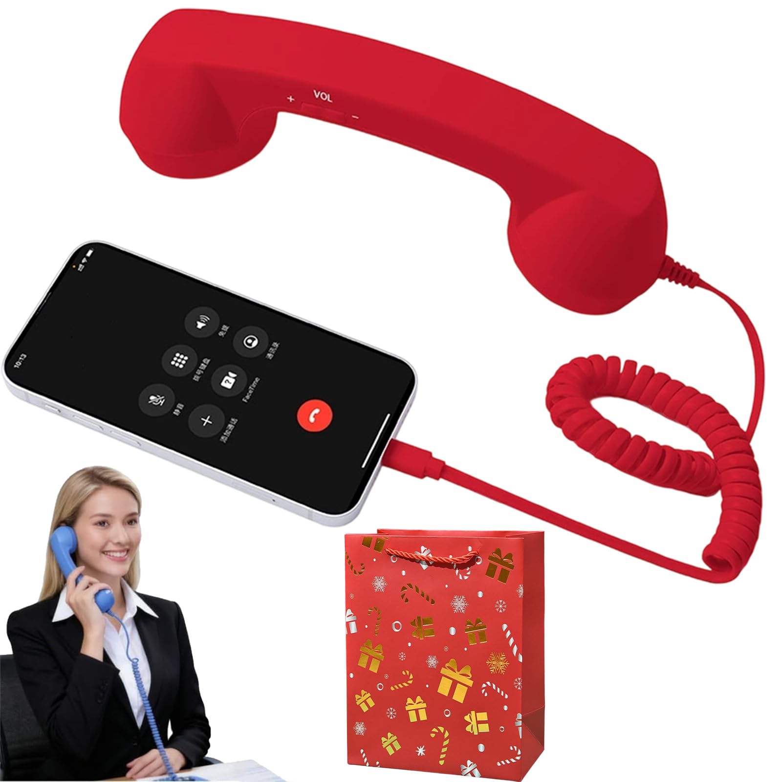 Combiné téléphonique vintage Type C pour téléphones portables lors des appels à la maison