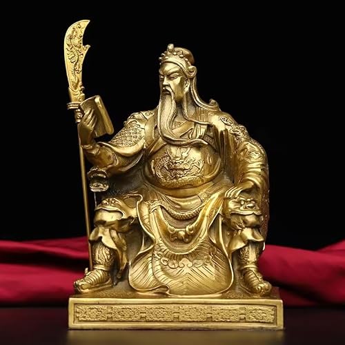Dytartzx Read Guan Gong Statue Wu of Wealth Guan Yu Chinese Hero of war to Gather Wealth Feng Shui Supplies, 10 * 11 * 12cm0.7kg