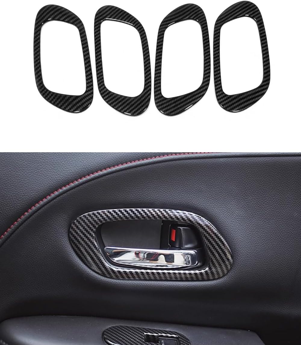Car Accessories Fit for Honda HR-V HRV 2016-2022 ABS Interior Door Handle Bowl Cover Trim （Carbon Fiber） 4PCS Set