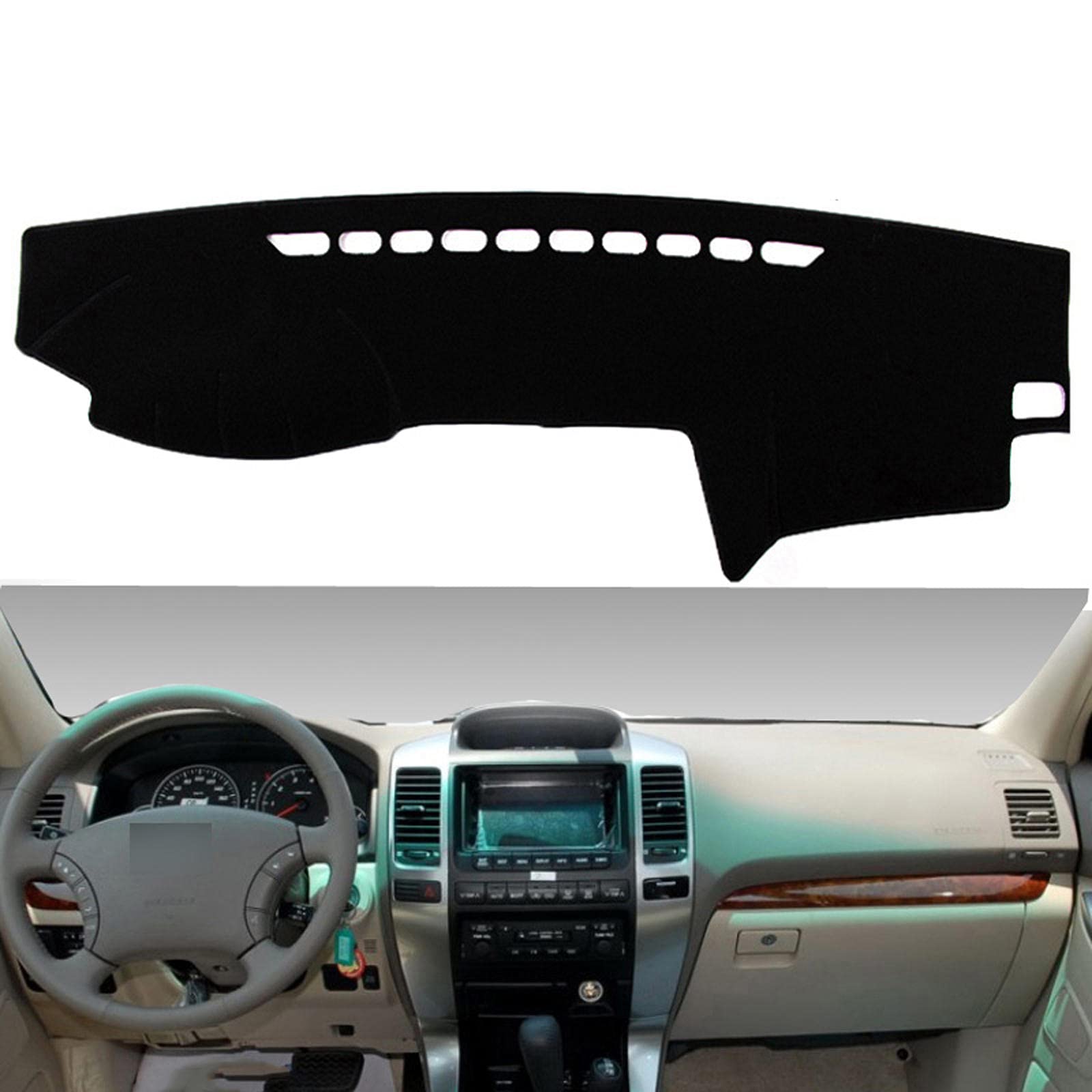 YAMKNICE Compatible with Toyota Land Cruiser Prado j120 2003-2009 Car Dashboard Cover Non-slip Mat Anti-UV Dash Cover Sun Protection