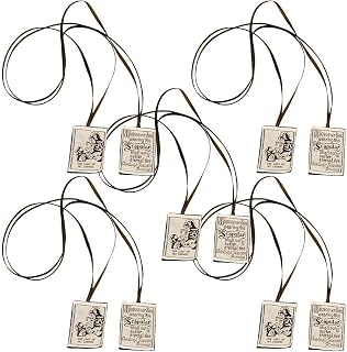 Scapulars Catholic, 5pcs Brown Scapular of Our Lady of Mount Carmel, Escapularios Catolicos Scapular Catholic Necklaces Gift for First Holy Communion