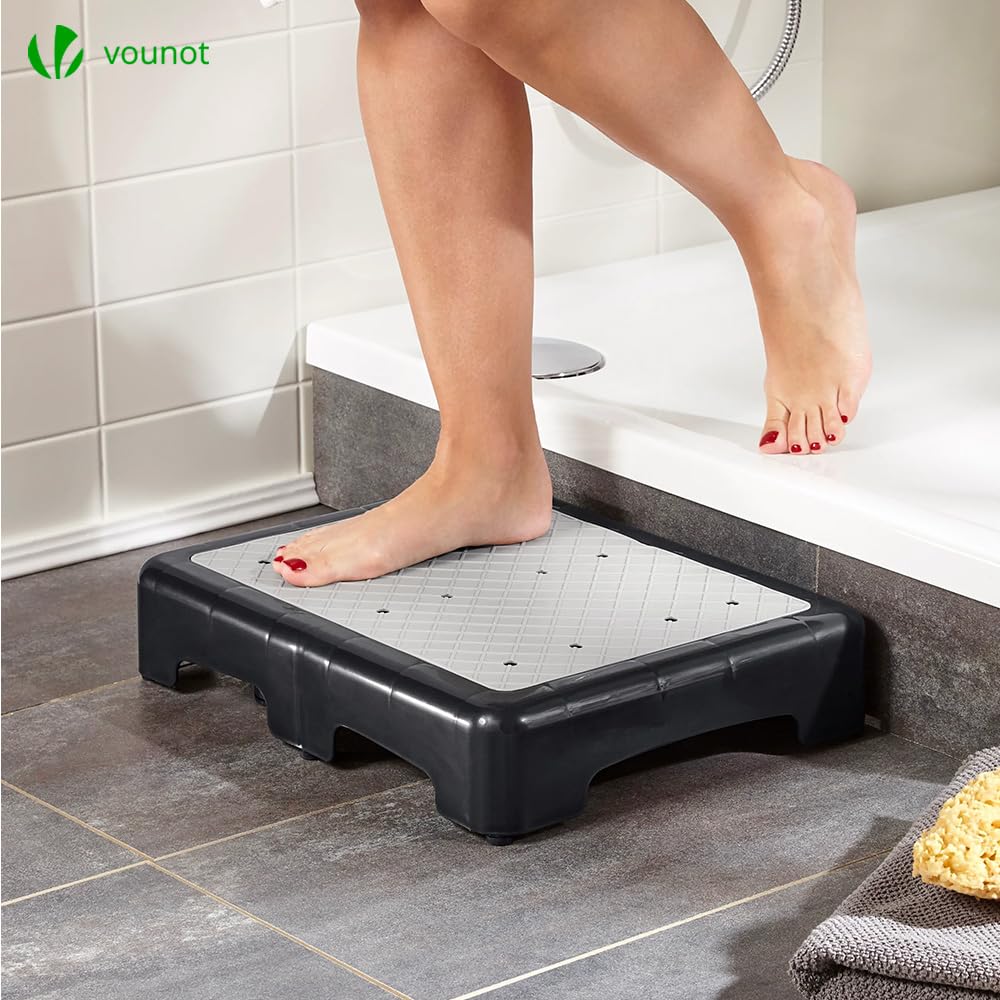 VOUNOT® Gradino Antiscivolo per Anziani, Aiuto Mobilità Portatile, Sgabello per Scale e Auto, Pedana Stabile e Sicura per Bagno e Letto, Piedini in Gomma e Superficie Antiscivolo, Resistente e Robusto