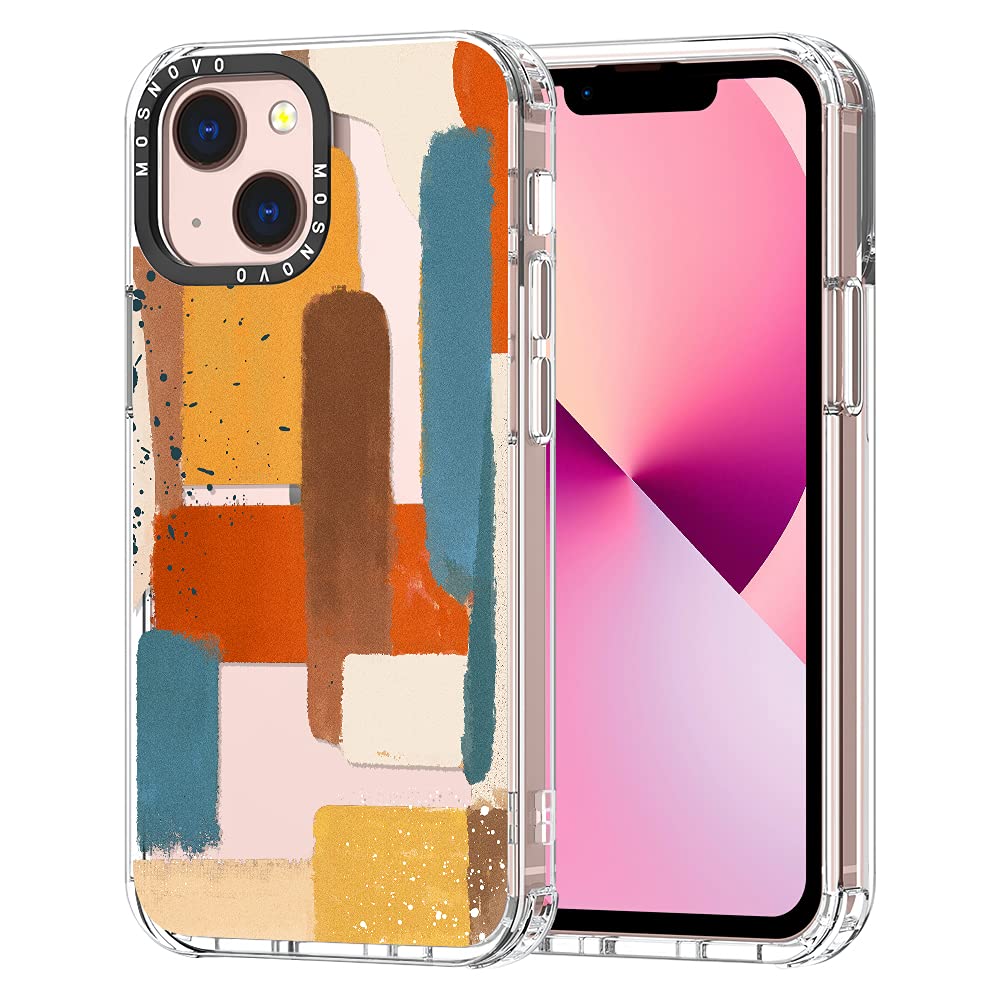 MOSNOVO Compatible with iPhone 13 Case, Modern Abstract Art Print for Girl Women Men [ Buffertech Impact ] Transparent TPU Bumper Clear Phone Case Cover Designed for iPhone 13 6.1 Inch