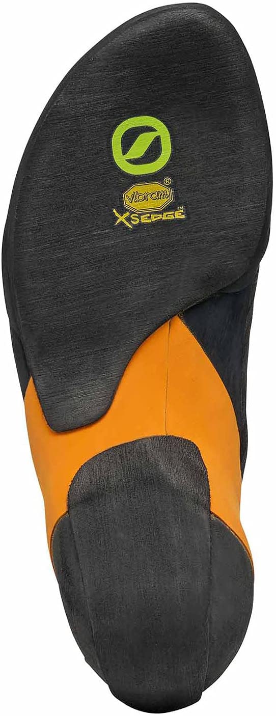 SCARPA Instinct - Zapatos de escalada con encaje para escalada deportiva y boulder, Negro/Naranja, 10 Women/9 Men
