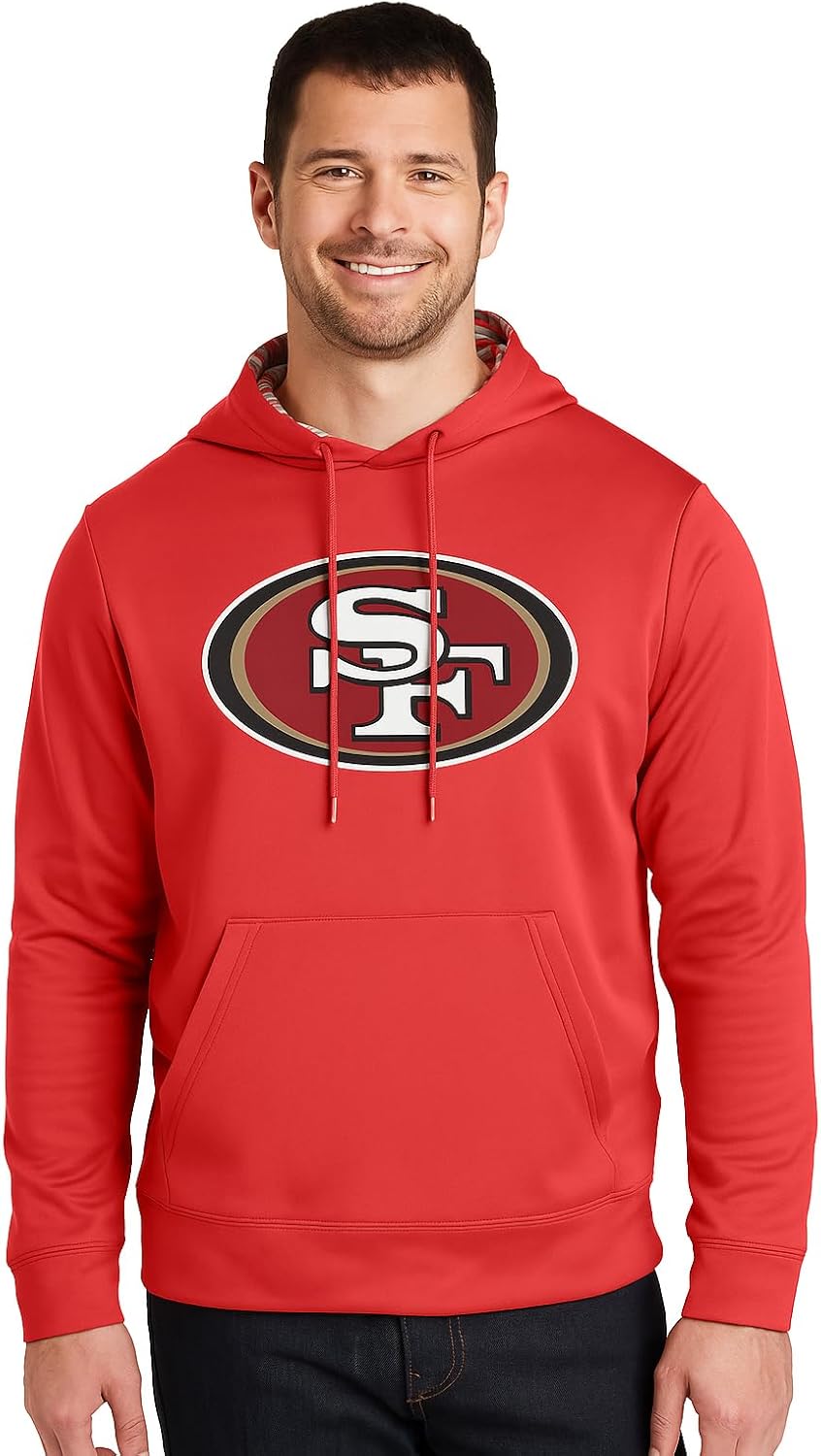 Zubaz Official NFL Hoodie with Logo and Colorful Hood Designs (Small - 5XL)