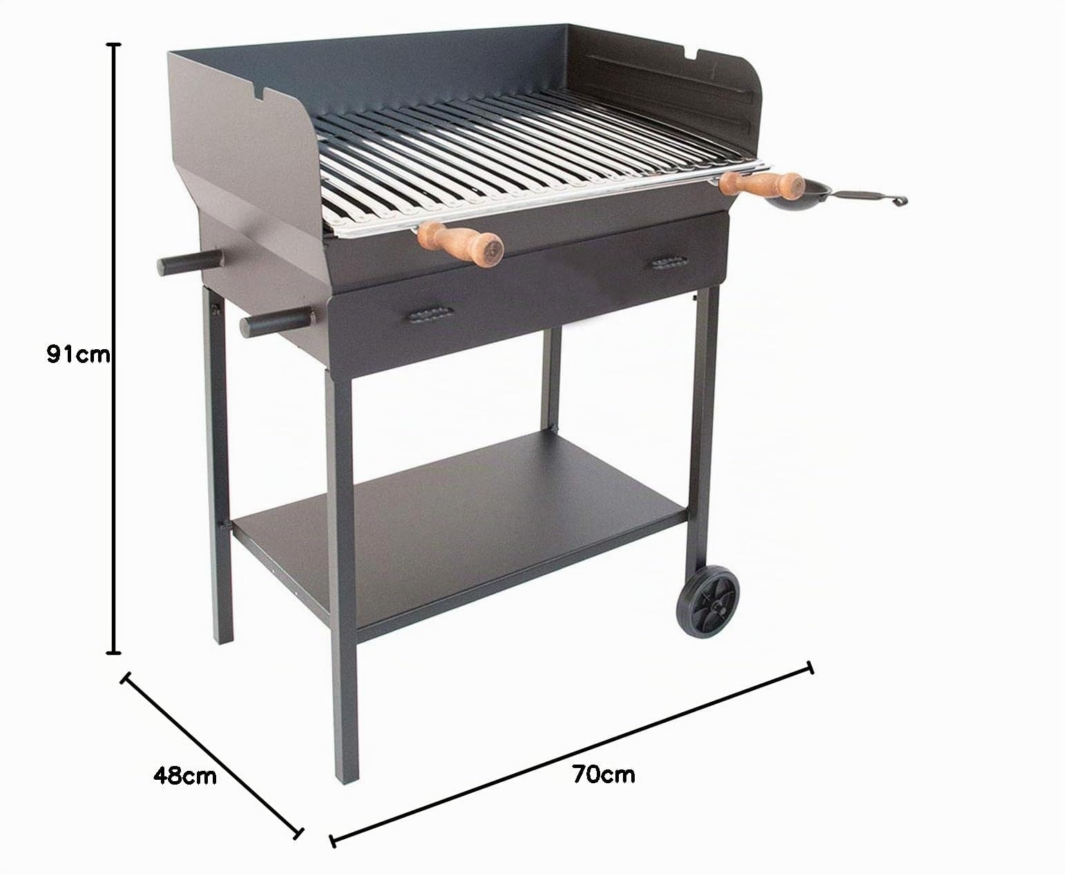Cruccolini Festa Barbecue a Carbone e Legna, Metallo, Nero, 70x48x91 cm