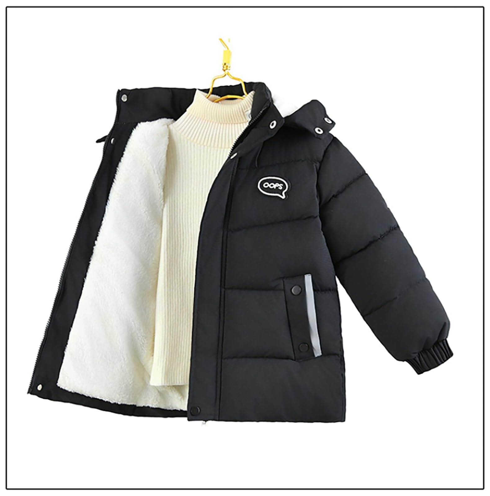 Cappotto da bambino con cappuccio caldo piumino invernale leggero spesso giacca trapuntata