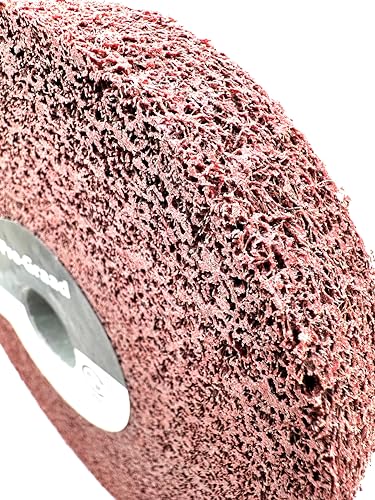 metal finishing wheel  6 x 1 x 1 5a medium grit  aluminum oxide  maroon metal finish convolute wheel  for 3 amp 4 brush satin and mill finishes  01862 - pack of 1